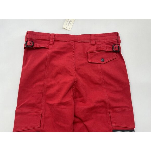 Guess Men’s Places+Faces Cargo Jeans Relaxed Fit Comfort Stretch In Red Size 34 - Picture 10 of 12